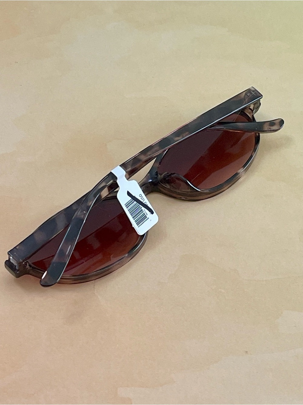 Tortoiseshell Slim Oval Retro Boho Sunglasses - Brown Lenses - Picture 6 of 12